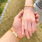 Couples Names Engraving Bracelet Set